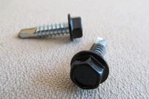 ABS 1 Pound Unslot Hex Washer Black Head Screw .25-14 X 1 Hard Zinc Plated Self Drilling RV Frame