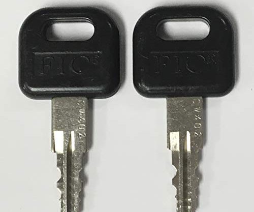 2 Keys CW412 FIC Entry Door Lock Handle Knob Deadbolt RV Motorhome Trailer Key