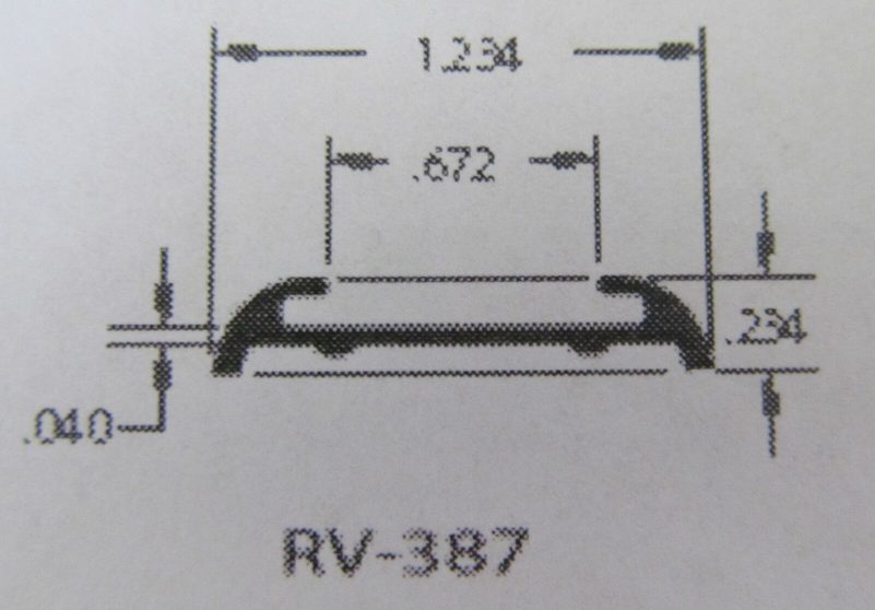 92" BLACK 1 1/4" x 1/4" Aluminum Insert Type RV Trailer No Lip Flat Trim RV-387 - Image 2