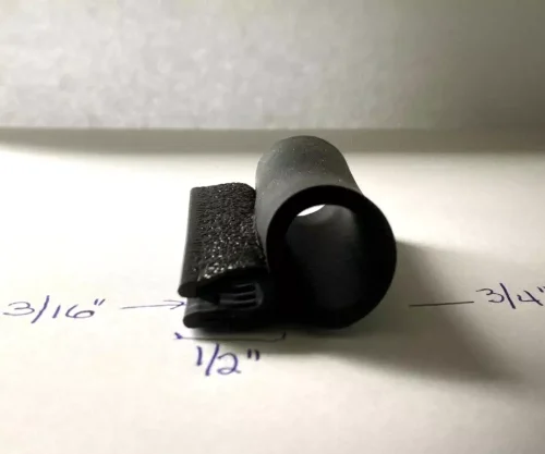 Black Rubber Edge Trim Seal Lock 3/16"x1/2" x 3/4" Bulb C Side Door Golf Cart RV