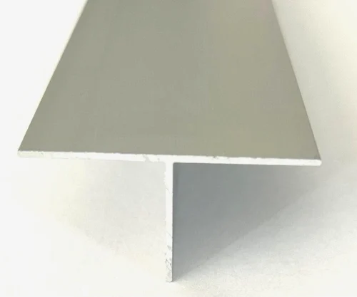 Clear Anodized Aluminum T Bar Trim 2" Wide 1" High .031" Thick No Holes