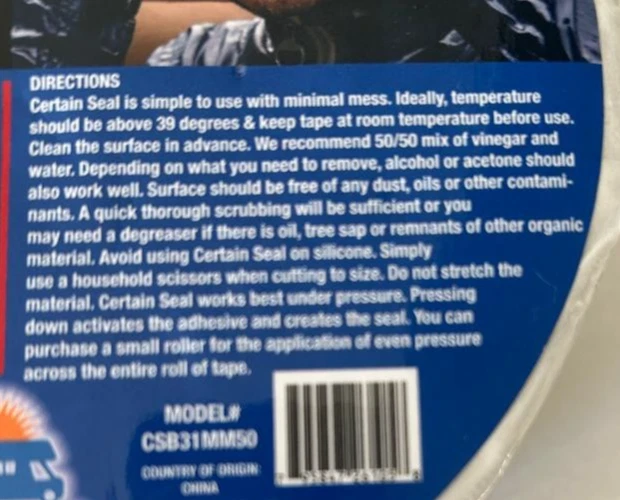 Black 3" x 50 Ft Roof Leak Repair Strong Adhesive Tape Patch Seal UV Barrier - Image 2