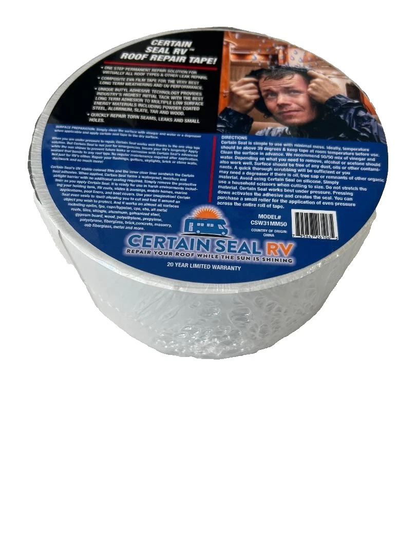 White 3" x 50 Ft Roof Leak Repair Strong Adhesive Tape Patch Seal UV Barrier